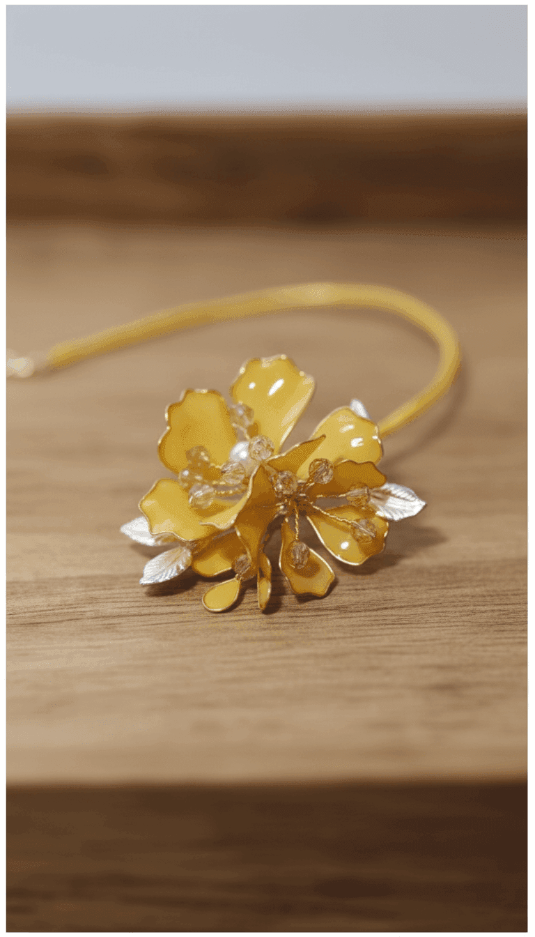 Floral Essence: Handmade Designer Resin Maang Tikka with Pearl Accents