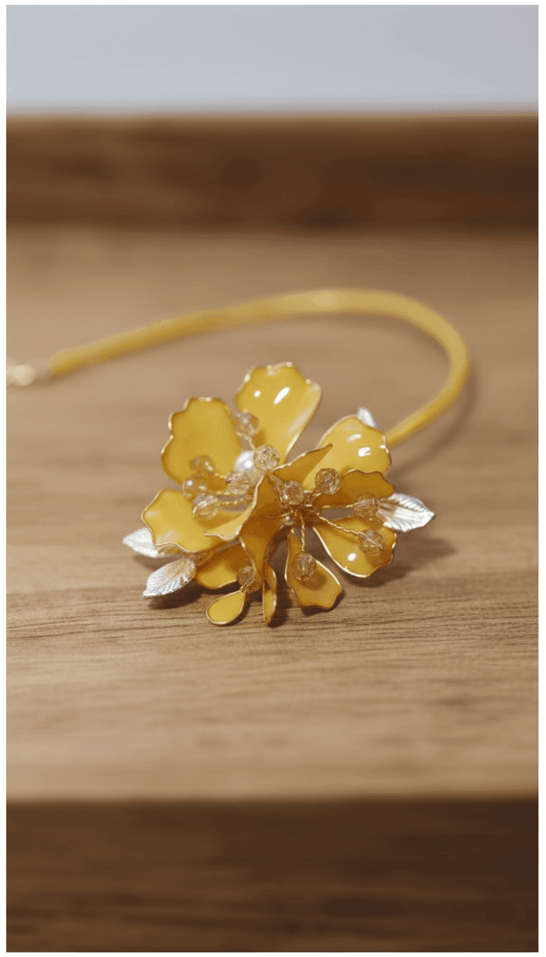 Floral Essence: Handmade Designer Resin Maang Tikka with Pearl Accents