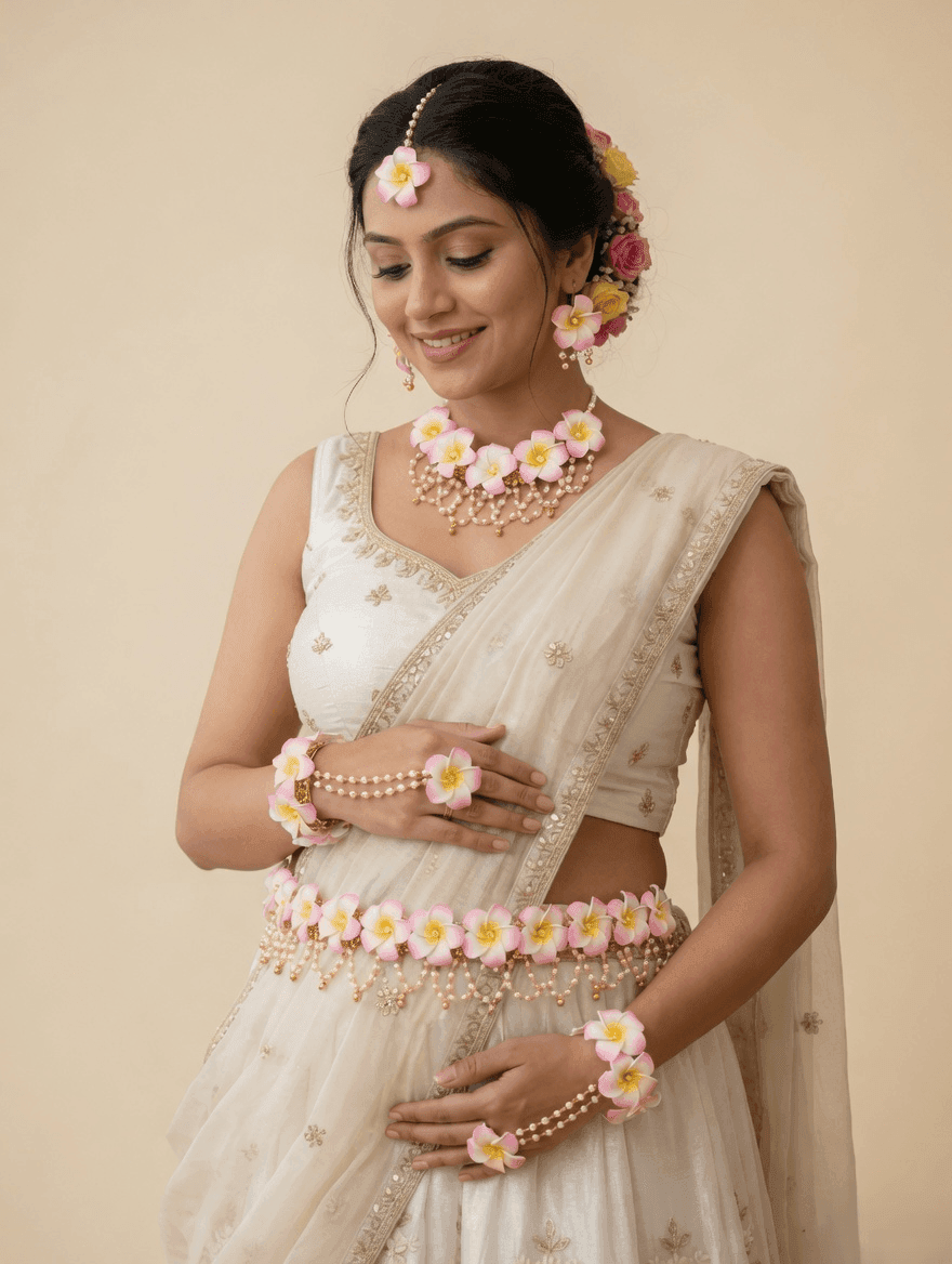 Floral Jewellery Set for Godh Bharai & Baby Shower