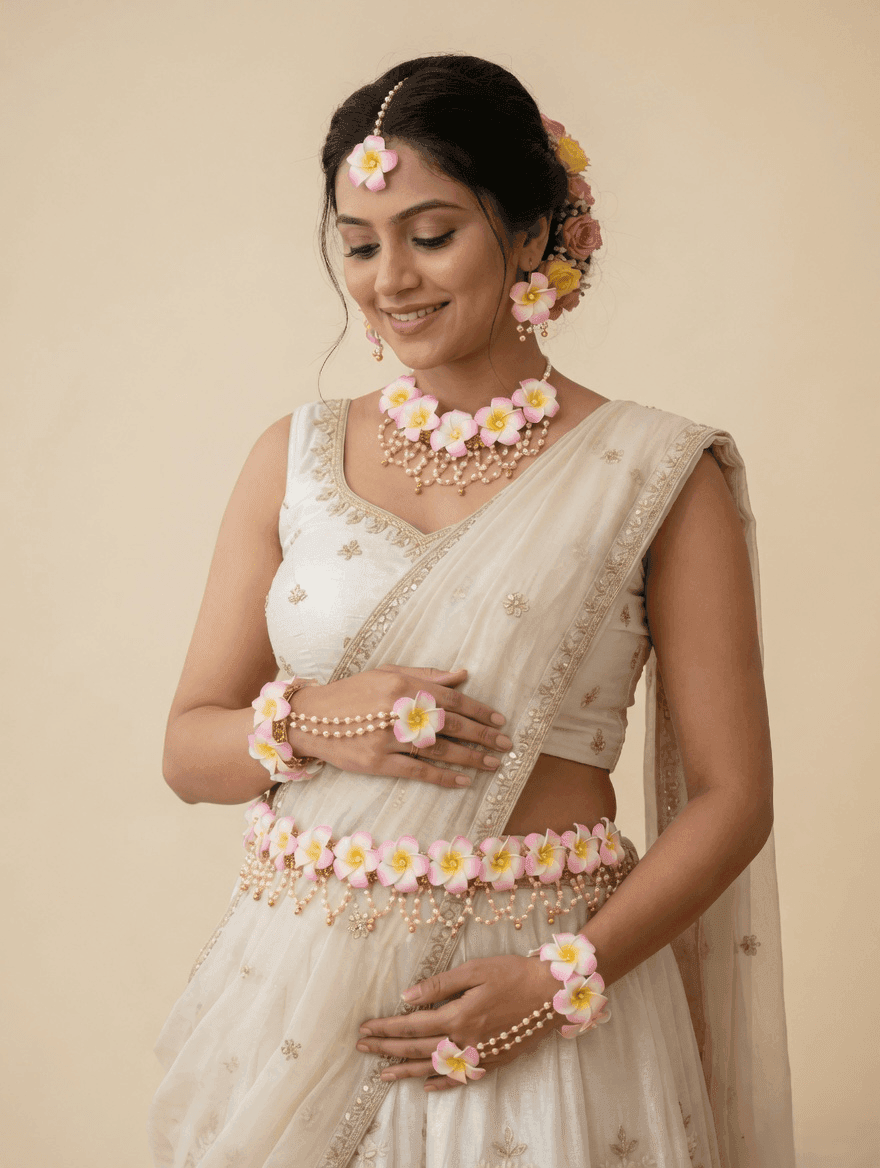 Floral Jewellery Set for Godh Bharai & Baby Shower