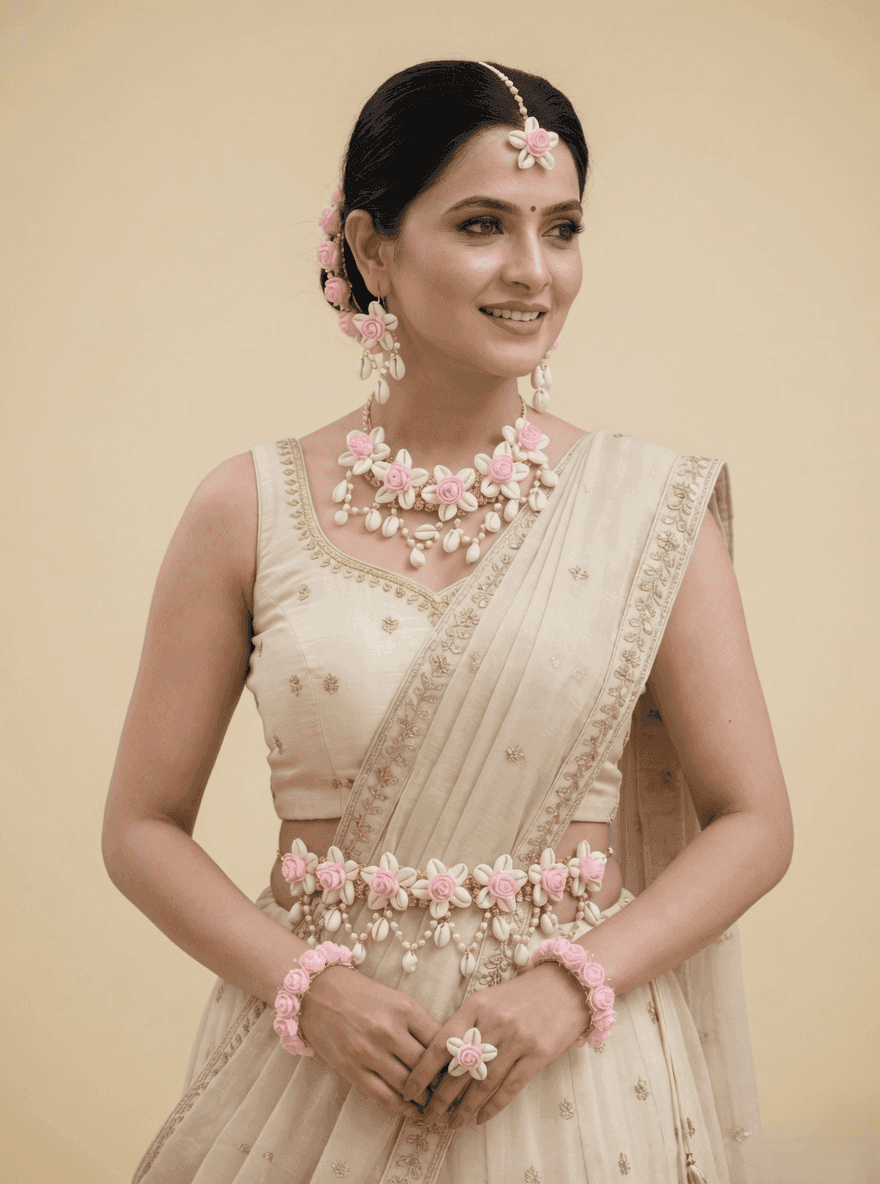 Handmade Floral Jewelry Set for Baby Shower Photoshoot
