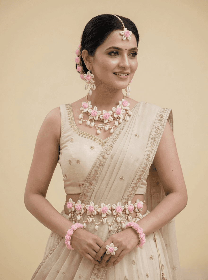 Handmade Floral Jewelry Set for Baby Shower Photoshoot