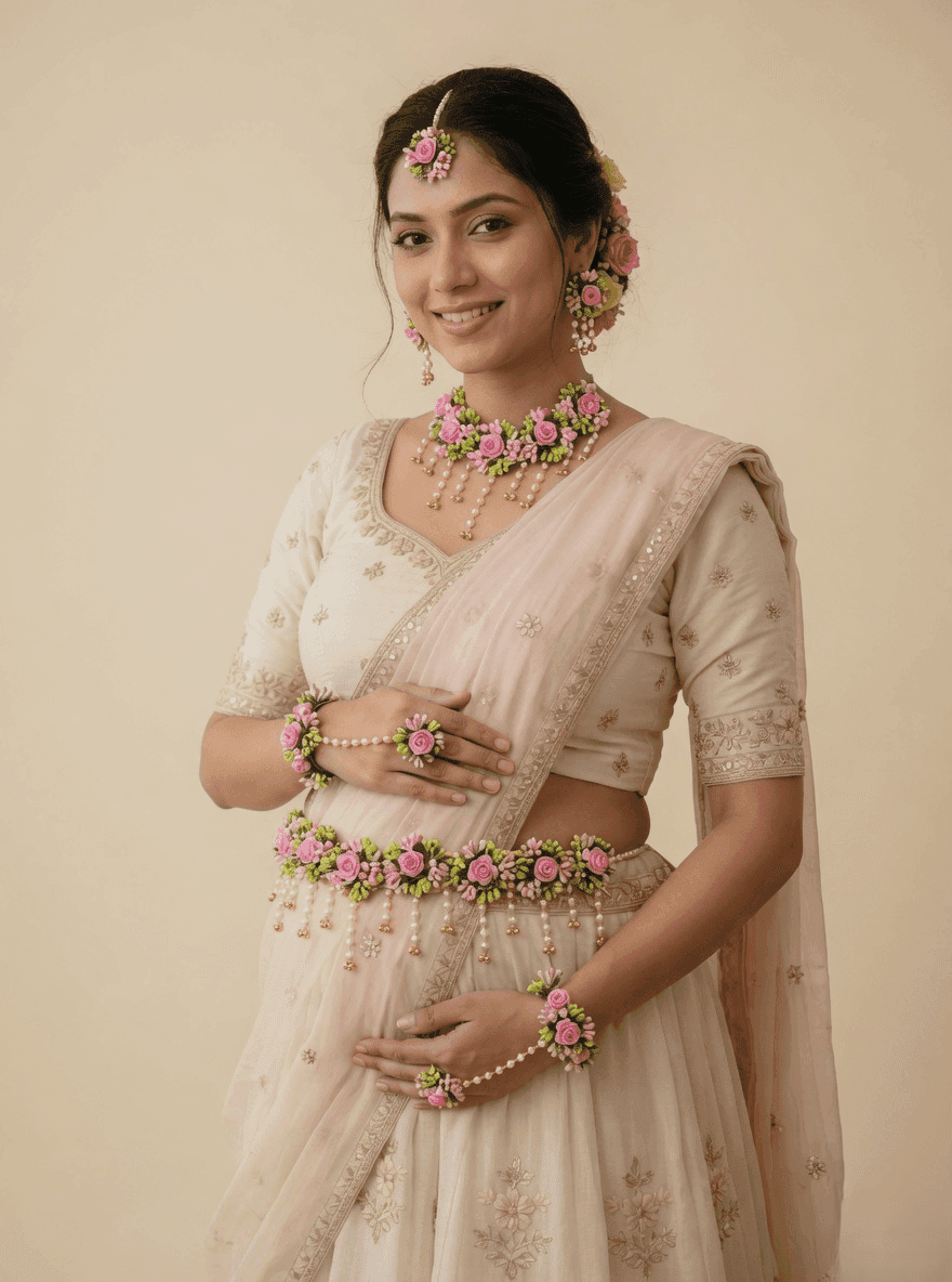 Floral Artificial Jewellery Set for Baby Shower Style