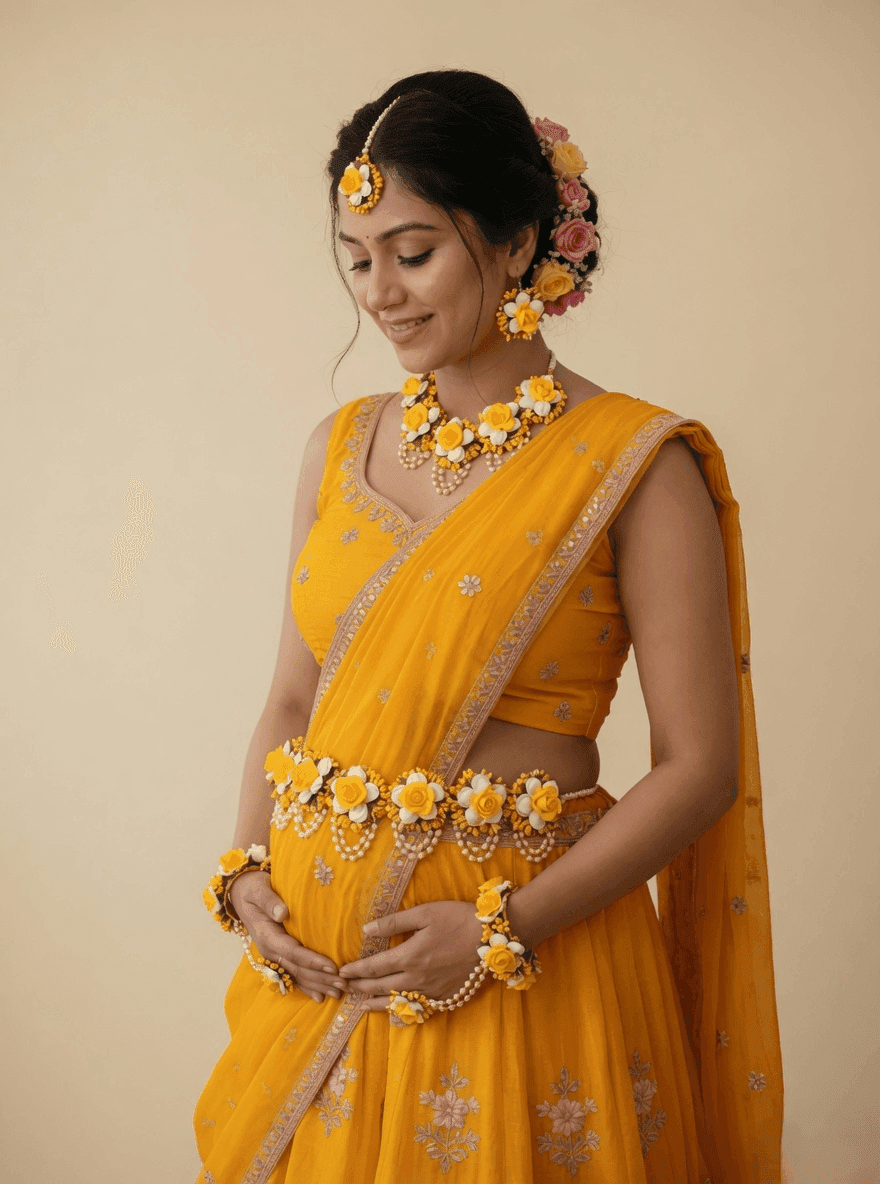 Elegant Baby Shower Jewellery Floral Necklace Set for Women