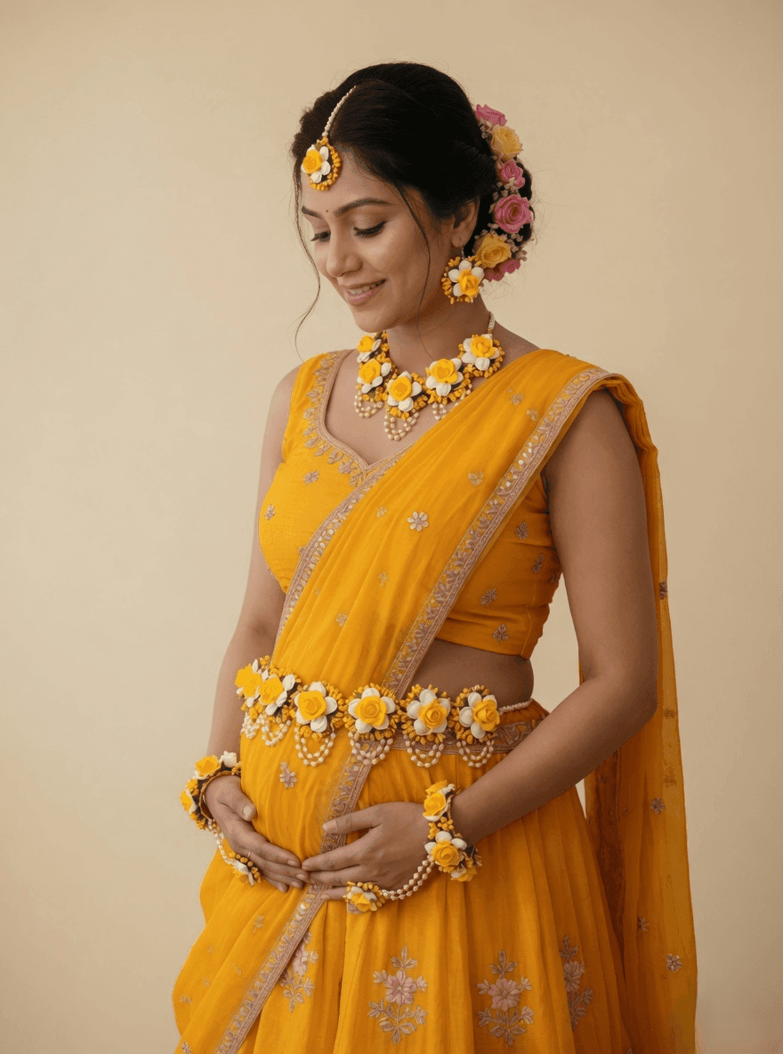 Elegant Baby Shower Jewellery Floral Necklace Set for Women