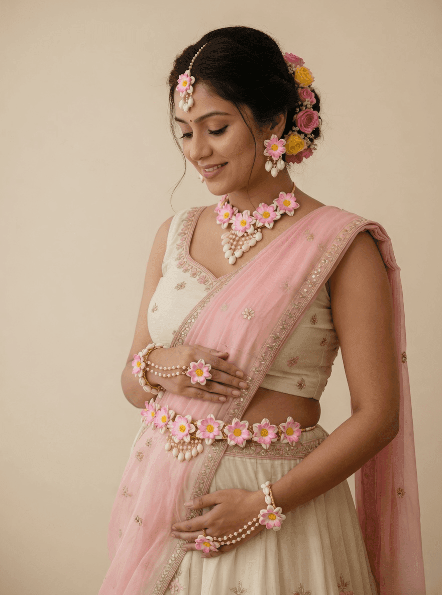 Floral Mommy-to-Be Jewelry Set for Baby Showers