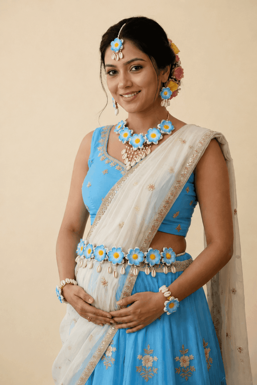Floral Jewellery Baby Shower Necklace Set for Pregnant Women