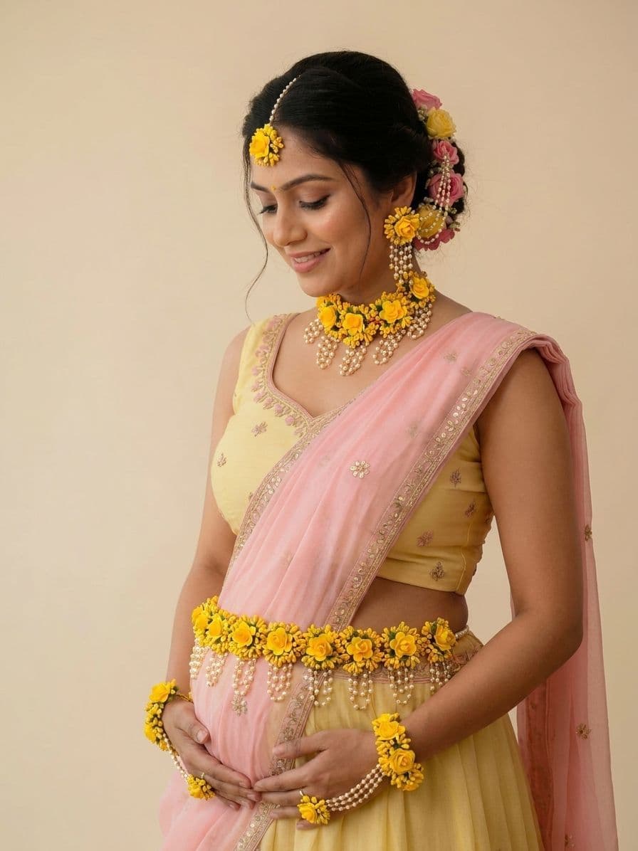 Floral Baby Shower Jewellery Set – Maternity Flower Jewellery