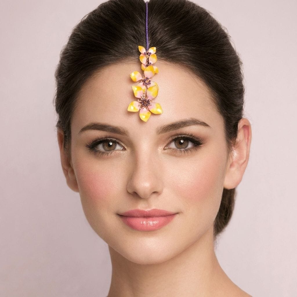 Designer Floral Resin Handmade Maang Tikka